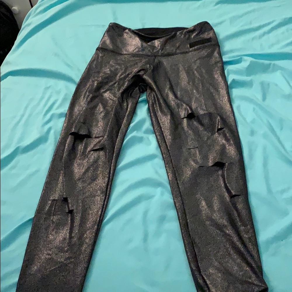 VS PINK BLACK SPARKLY LEGGINGS